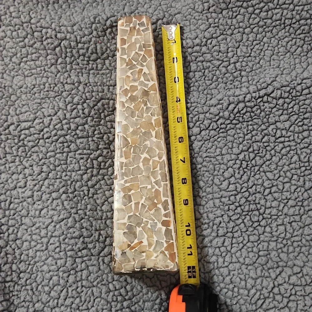 Mosaic Glass Vase Gold Tones 12 Inches Tall